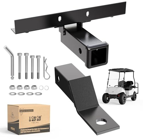 10L0L Deluxe Golf Cart Trailer Hitch and Receiver Kit, Bumper Hitch Compatible with/Replacement for Yamaha G14 and Drive G29 Golf Carts