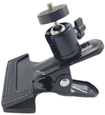 2 Packs Heavy Duty Spring Clamps Clips with 1/4 In Screw Holder Mount, Metal Hinge Clip With Rubber Non-Slip Sleeve, Multifunctional Clamps For Fixing Camera, Microphone, Fill Flash