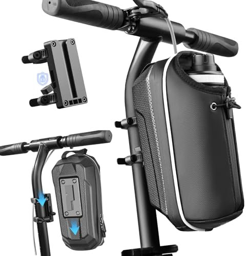 Sacoche Trotinette Électrique, Sacoche Avec Porte-Bouteille, Sacoche Guidon pour Scooter Électrique Modèle à Fixation Rapide, Sac de Scooter pour Xiaomi Mijia M365 Pro Sedway Ninebot ES1/ES2/ES3/ES4