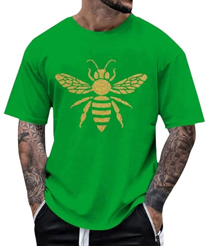 Bumble Bee T-Shirt Novelty Short Drop Sleeve Graphic Printed Graphic Shirt Funny Hip Hop Streewear Tops Beekeeper Gift 2025 Mens T Shirt Green