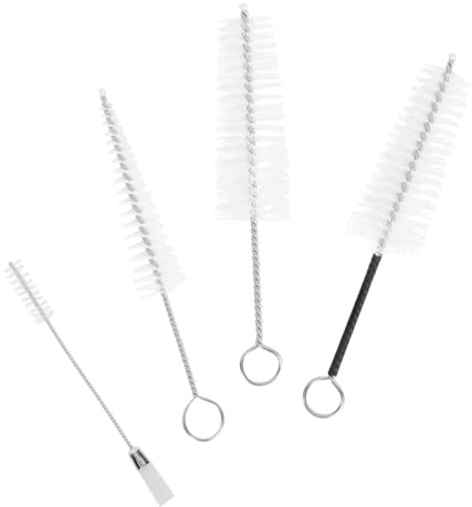 Saxophon Reinigungsbürste 4 Stück mit Nylon und Edelstahl für Mundstücke | Multifunktionales für Holzblasinstrumente, Tragbar und Leicht, für Anfänger, für Klarinette und Flöte