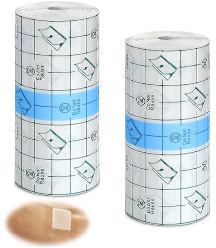2 Stück 15CM X 2M Tattoo Folie Heilung,Tattoo Folie,Duschpflaster Wasserfest,Second Skin Tattoo,Wasserdichte Klebebandage Transparent Bandage PU Tape,Duschpflaster,Tattoo Zubehör,für Tätowierte Haut