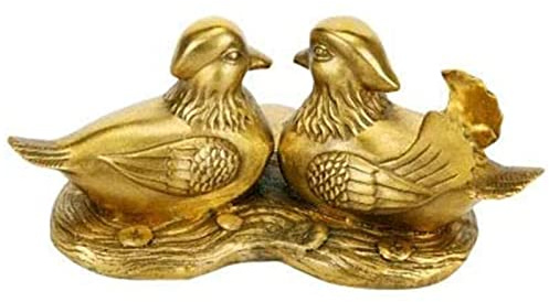 TUKRPQMRI Duck Model Decorative Mandarin Duck Figurine Feng Shui Adornment Love Birds Statue Pure Copper Mandarin Duck Play Water Ornaments Wedding Crafts Gifts/712
