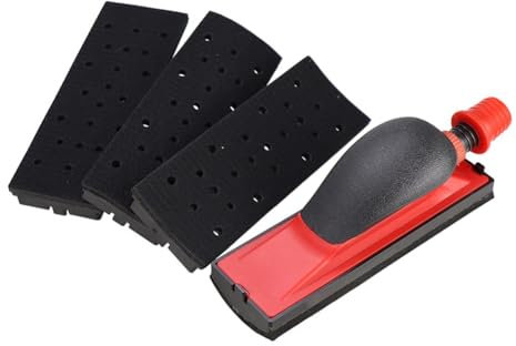 Baeroprki 70x198mm Vacuum Sanding Block 5Pcs Set Vacuuming Sanding Disc Holder Sandpaper 4Pc Backing Polishing Pad
