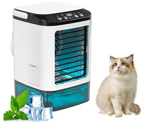 Con Caja De Hielo Aire Acondicionado Portatil, Aire Acondicionado Portatil Silencioso Atomización Silenciosa Ventilador Con Hielo