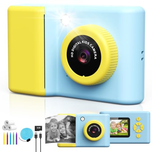 ULEWAY Appareil Photo Instantané Enfants, 1080P 2.4 Écran Appareil Photo Enfant avec Carte de 32GB | Rouleaux de Papier d'impression | Flash LED| Jouet Cadeau Fille Garçons 3-12 Anss
