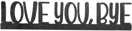 Love You Bye Wooden Sign Above Door Frame, Romantic Home Wall Decor for Entryway Hallway Bedroom Decorations Express Warmth and Love for Valentine & Housewarming (Black)