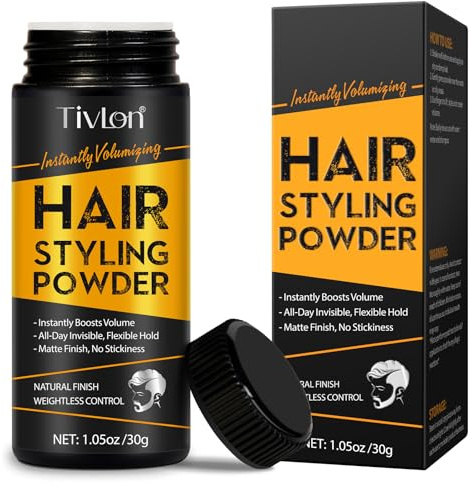 Polvo de peinado para hombres, 30 g, polvo de textura para el cabello de los hombres, con aspecto natural, textura mate, larga duración sin aceite ni residuos aceitosos, fácil de aplicar