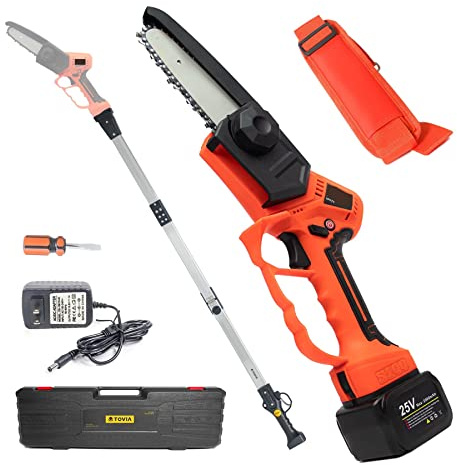 Tijeras Podar Electricas, Podadora eléctrica inalámbrica de 25V y 40mm con cable de extensión, cortadora de ramas de sierra de cadena de 5 pulgadas(Saw Pole)