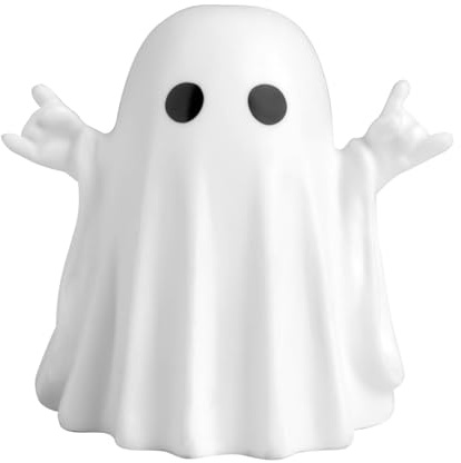 Vryth Halloween Ghost Figurine, Funny Cute Rock Finger Ghost Statue | Ornaments for Halloween Decorations Desk Spooky Resin Ghost Decor Indoor Home Office Gift