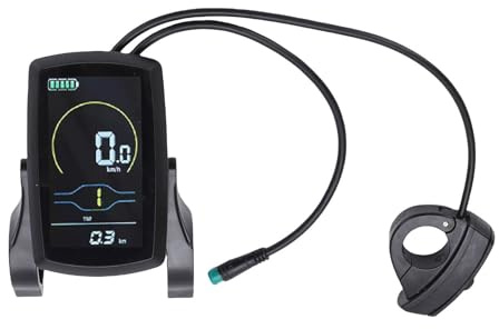 Asixxsix Elektrofahrrad LCD-Anzeige, 15mA 30mA ABS E Fahrrad Bedienfeld mit 4 Modi, Fahrrad Geschwindigkeitsmesser für Elektroroller Elektrofahrrad Modifikation, Odometer