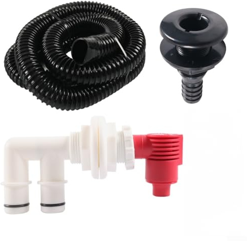 Kit valvola marina per barca da pesca con funzioni di ossigenazione e scarico, materiale ABS per resistenza, compatibile con sistemi standard e contenitori di trasporto (B)