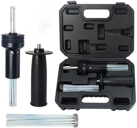 Dovishire SDS Shank 18-Needle Scaler Attachment Set - Electric Needle Scaler & Air Needle Scaler Compatible Adapter for Multi-Surface Rust Removal, Concrete Preparation & Tile Cleaning