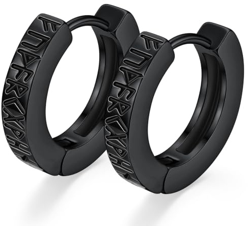 ChainsPro Ohrringe Wikinger Rune Ohrringe für Herren Damen Edelstahl Nordischer Wikinger Rune Creolen Ohrstecker Punk Stil Piercing Ohrschmuck, Geschenke für Paare