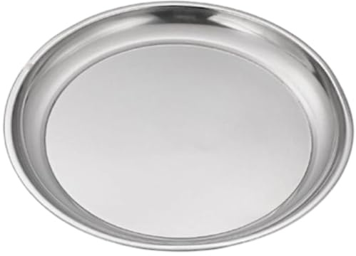 Vassoio rotondo in acciaio inox Ø 30,5 cm – Vassoio da portata – Vassoio per caffè – bevande – feste – bar – ristoranti e casa – Vassoio per cibo per cucine – Vassoio per gas – Vassoio decorativo