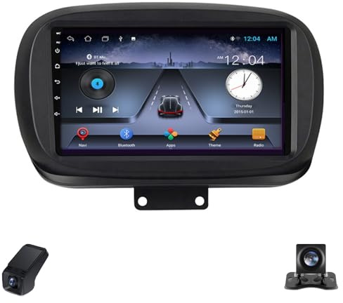 Car Radio for Fiat 500X 2014-2020 Android 13 Car Stereo with Touchscreen WiFi/Wireless CarPlay/Android Auto/GPS/SWC/Bluetooth 5.0/FM/AM/RDS/DSP/Rear View Cam/ADAS DVR 9-inch(NF-1)