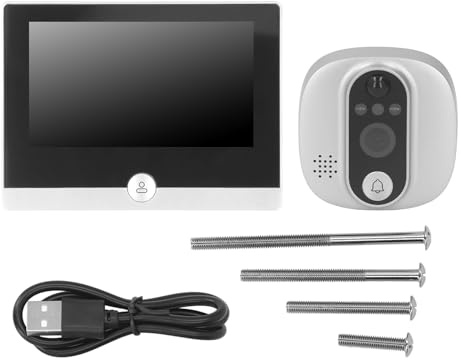Digital Door Peephole Camera Compatible with Tuya - 1080P WiFi Video Doorbell with 4.3 Inch LCD Display - PIR Motion Detection and 2 Way Intercom - 5000mAh Battery - 166.9 Degree