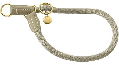 HUNTER Malibu Dressurhalsung für Hunde | Tau mit Polyamidkern, stufenlos verstellbar, für Alltag und Training, Farbe: salbeigrün, Größe: L