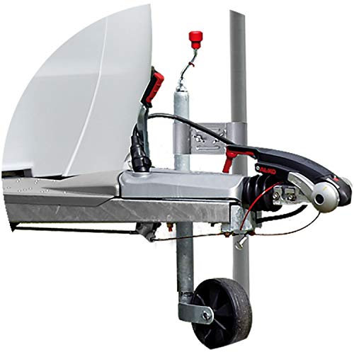 cartrend Caravan 10166 Clamp Holder for Rotary Airer Satellite Bowl Mast on the Drawbar Jockey Wheel, Silver