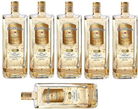 6 Flaschen Danziger Goldwasser a 0,7l Liquer Danzig mit 22 Karat Blattgold 40% Vol.