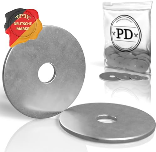 PD® Rondelles Metal M6x30 pour Carrosserie (d'aile) | Rondelles plates Acier Inoxydable A2 V2A | Rondelle Inox pour vis et boulons filetés | Rondelle Carrossier de large diamètre extérieur | 25 pièces