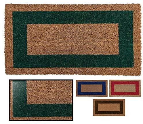 LUCA HOME - Felpudo Entrada casa - Felpudo Fibra de Coco Natural Antideslizante - Original y Elegante - Exterior e Interior - Resistente para hogar, Oficina, terraza y jardín (Verde, 40 x 70 cm)