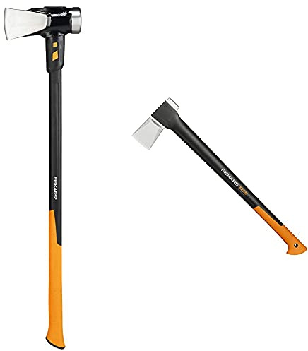 Fiskars Spaltaxt IsoCore XXL zum Spalten von Stammstücken oder zum Eintreiben 92 cm, 3,6 kg, Schwarz/Orange & Spaltaxt, Inklusive Klingen- und Transportschutz,: 77 cm, Antihaftbeschichtet 2,4 kg