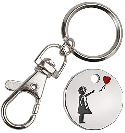 Harts 1 unit New Shape £1 coin Trolley Tokens Keyrings Supermarket Locker (Girl)