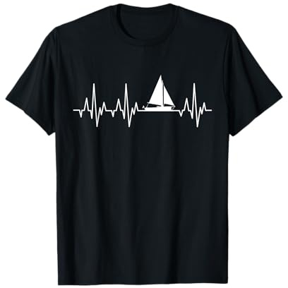 Voilier bateaux à voile, battements cardiaques, voiles ECG, bateau T-Shirt