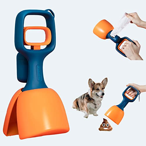 RUJOI Hundekocher-Scooper für große und kleine Hunde, Hochleistungs-super tragbarer Kackenabfall, hochfestes Material mit Beutelspender, einfache Abholaufnahmen inklusive