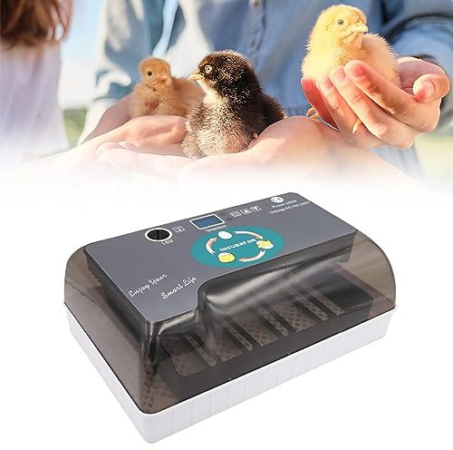 MOGOULUA 12 Eier Inkubator Digitaler Vollautomatische Brutmaschine automatische Drehung Brutgerät Hatcher Automatischer Feuchtigkeitsregler Sichtbare Abdeckung für 9-35 Eier