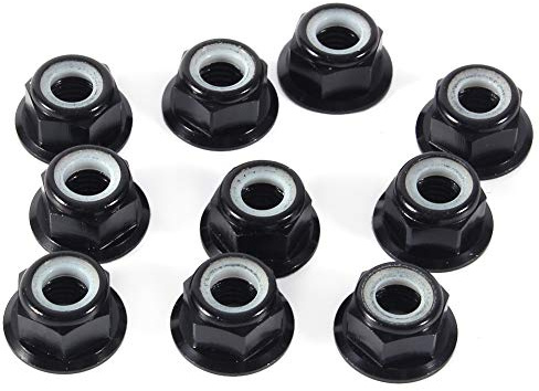 10 Stück M5 Sechskant-Selbstverriegelungsmuttern, CNC Aluminium Flansch Nylon Sechskant Selbstsichernde Muttern, Schwarzer, für Industrie, Bauwesen und den Täglichen Gebrauch