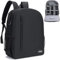 Cwatcun Camera Backpack Bag with Tripod Holder Anti-Theft Waterproof Camera Bag with 15.6' Laptop Compartment Fit for Canon Nikon Sony DSLR SLR Camera for Women Men Photographer (Large, 3.0 Black)