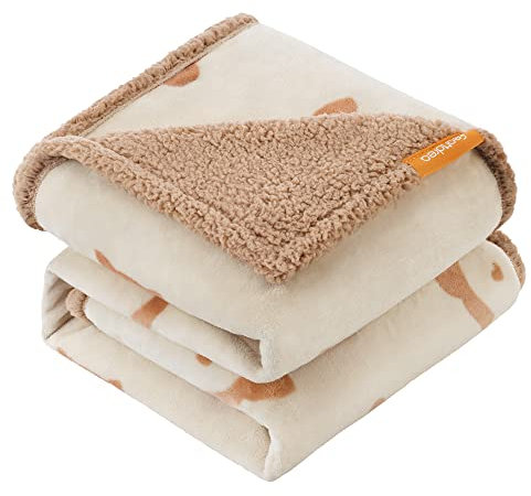 Feandrea wasserdichte Hundedecke, Sherpa Fleece Haustier Decke für mittelgroße und große Hunde, Katzen, 152 x 127 cm, XL, maschinenwaschbar, beidseitiger Sofabezug-Schutz, beige PPB060K01