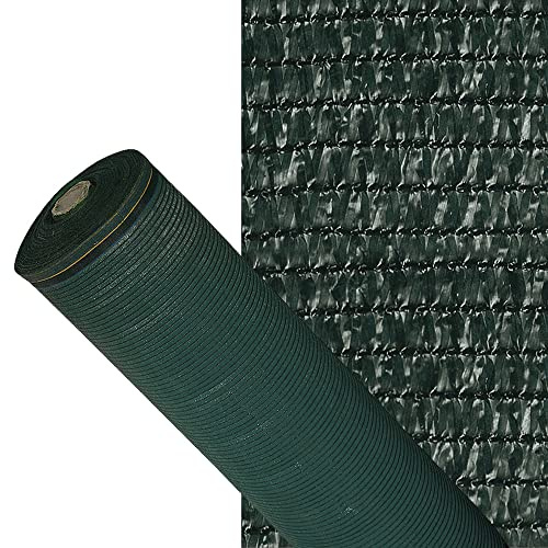 Klink Malla de ocultación | Sombra y privacidad en tu jardín | Premium | Ideal para Vallas y barandillas (2 x 50 Metros, Verde Oscuro)