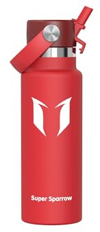 Sparrow Trinkflasche Kinder 350ml - Thermobecher Edelstahl - FlipFlow Trinkflaschen mit Strohhalm - BPA-Frei Thermoskanne, Thermosflasche für Sport, Travel, Schule, Outdoor