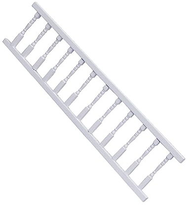 Toyvian Meubles Miniatures 1:12 Balustrade de Maison de Poupée Blanche en Bois Accessoire Décoratif Rampe à 12 Colonnes Accessoires pour Maison de Poupée