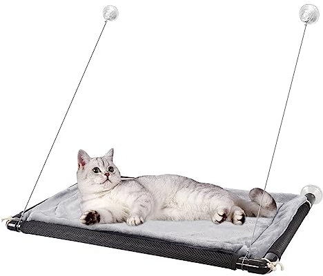Katzen-Fenstersitzstange, Katzen-Fenster-Ruhesitz-Hängematte, Katzen-Ledge-Regal-Fensterbank Für Große Katzen, Mit Saugnapf Am Fenster Montiertes Hängendes Katzenbett