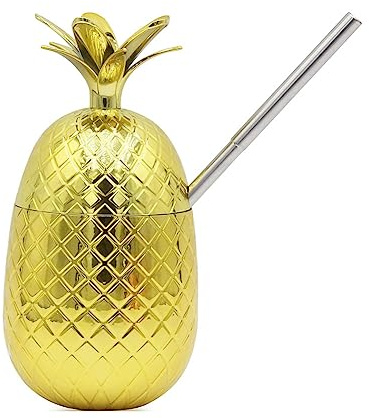 FACULX Ananas-Becher aus verkupfertem Edelstahl, Cocktail-Bar, stehender Becher, Tasse, Bar, Ware, Küche, Trinken, Partybecher