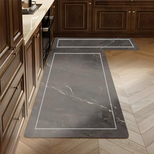 SaiFfe Teppichläufer mit Steinmuster Muster, Steinstruktur H, maßgefertigter Teppich Läufer, 50x200cm Küche Flur Wohnraum Schlafzimmer Ornament Flurteppich, rutschfest Waschbar Teppich Läufer