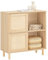 SoBuy Buffet avec 2 Portes Coulissantes Commode Meuble de Cuisine Meuble de Couloir Meuble d'Appoint Meuble de Rangement pour Entrée, Salon, etc. Naturel, 80x35x87cm, FSB87-N