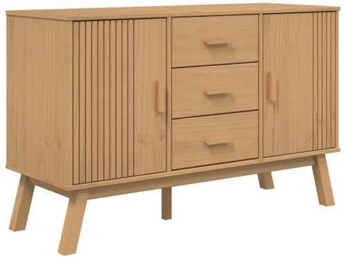 vidaXL Sideboard Olden Braun 114x43x73,5 cm Massivholz Kiefer