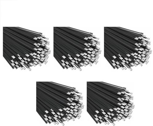 Pyugxab Metall-Kabelbinder schwarz, 500 Stück, 304 Edelstahl, Epoxidbeschichtung, Kabelbinder für Maschinen, Fahrzeuge, Bauernhöfe, Kabel
