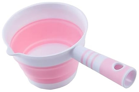 BIUDECO Cuchara De Agua Plegable Multifuncional De Cocina 1 Unidad Mango Antideslizante Diseño Antihorrones Color Rosa Uso Doméstico y Colgante