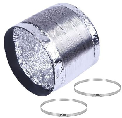 Abluftschlauch Flexibler Schlauch Für Lüftungskanäle Alurohr Lüftungsschlauch Aus Aluminium Aluflexschlauch Mit 2 Schlauchschellen 80/100/120/150/160/170/180/200/250/300mm(3.0m,250mm)
