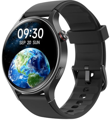 Smartwatch Uomo Donna, 1.32 AMOLED Orologio Fitness Tracker con Effettua/Risposta Chiamate Bluetooth, Contapassi/Cardiofrequenzimetro/Sonno, Impermeabile IP68 per Android iOS Quadrante Rotondo