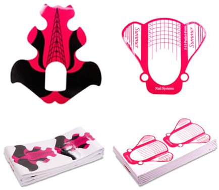 SIRLOMU 200 Stück Nagelschablone, Aufkleber Schmetterling, Nagelschablone Styling Schablone Aufkleber für Gel-Nagel, Kunstnagel Styling/DIY Nagelkunst (Pink)