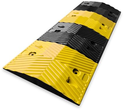 KARAT - Rallentatore di velocità - Rampa per auto - Sicurezza stradale in gomma riciclata di alta qualità - Soglia di pavimento resistente alla pressione - Modello Kenya, 100 x 35 x 5 cm, nero-giallo