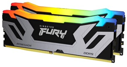 Kingston FURY Renegade Silver RGB XMP 48 GB 8400 MT/s DDR5 CL40 CUDIMM Desktop spelminne (sats med 2) – KF584CU40RSAK2-48