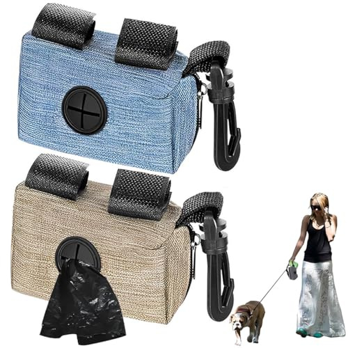 Lot de 2 Distributeur Sac à Crottes pour Chiens Chien Support en Tissu Oxford